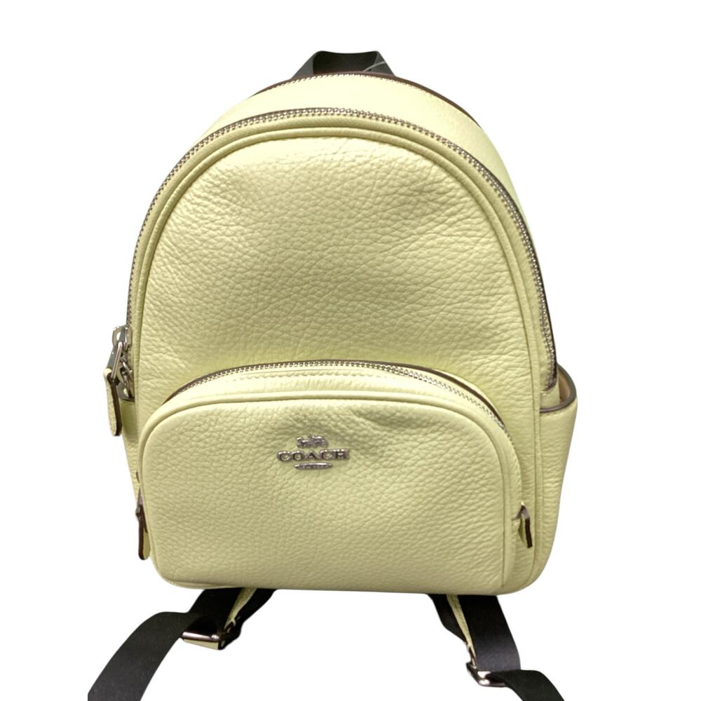 NWT Coach Backpack Women’s One Size Mini Court Backpack Leather Pale Lime Green